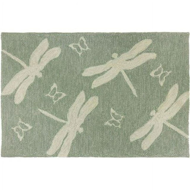Homefires PPS-BES001E 5 x 7 Pi Polypropylène Libellule Terrain Main Accroché Tapis