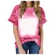 thumbnail image 1 of ICHUANYI Clearance Women's Summer Slim Loose Tiedye Crew Neck Short Sleeve T-Shirt(Hot Pink, XXL) ICHUANYI WER2023081014273, 1 of 5