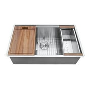 Ruvati 28-inch Workstation Ledge Undermount 16 Gauge Stainless Steel Kitchen Sink Single Bowl - RVH8309