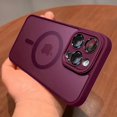 thumbnail image 1 of Matte Armor Wireless Charge Translucent Case For iPhone 16 15 14 13 11 12 Pro Max Plus Magnetic For Magsafe High Quality Cover Plum For iPhone 15, 1 of 6