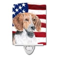 thumbnail image 1 of Carolines Treasures SC9523CNL English Foxhound with American Flag Ceramic Night Light, 1 of 2