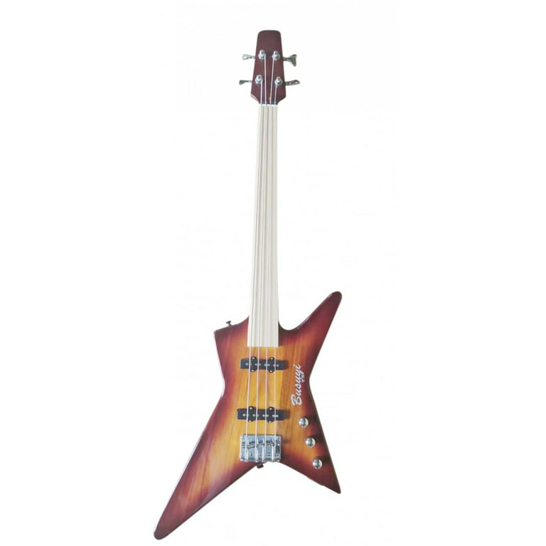 4 String Short Scale Set Neck Fretless Bass 