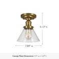 thumbnail image 5 of Augustin 8" Contemporary Satin Gold Semi-Flush Dimmable 1-Light Ceiling Light with Seeded Glass, 5 of 11