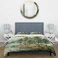 thumbnail image 3 of Designart "Green Pine Tree magic Guardians III" Floral Bedding Covert Set - Tree Pine Green Traditional Bed Set With 1 Sham, 3 of 6