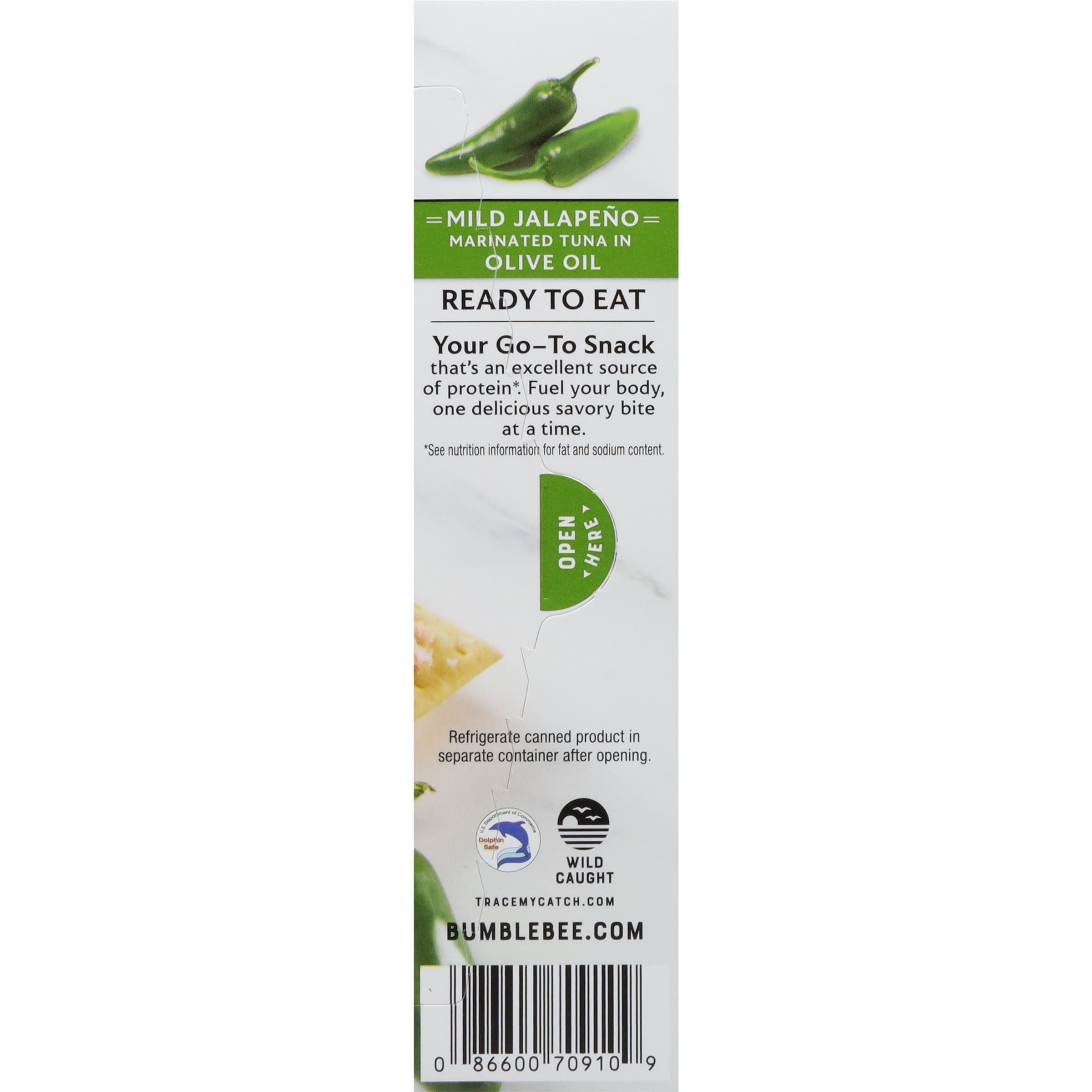 (4 pack) Bumble Bee Prime Tuna Protein on The Run Olive Oil & Mild Jalapeño, 20g Protein per serving, 3.5 oz Kit