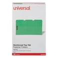 thumbnail image 2 of Universal Deluxe Reinforced Top Tab Folders with Two Fasteners, 1/3-Cut Tabs, Legal Size, Green, 50/Box (13526), 2 of 2