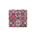 thumbnail image 1 of Espejo de Maquillaje de Patrón Europeo 1 Pc para Viajes Vacacionales Rosa PU Acero Inoxidable Vidrio, 1 of 1