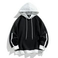 thumbnail image 2 of Fgnfyis Men's Autumn Long Sleeved Hooded Sweatshirt with Pockets Loose Hooded Sportswear Youth Hooded Sweatshirt Men's Sweatshirts Black XL, 2 of 4