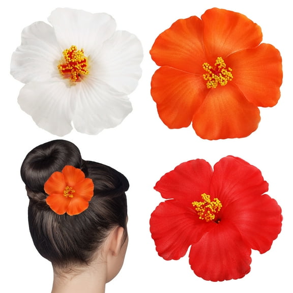 3 Pcs Hair Flowers Hair Clips Flower Hair Pins Hawaiian Flower Hair Clips Flower Hair Accessories For Women Girls