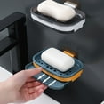 thumbnail image 3 of BOBASNDM Self-Adhesive PP Soap Dish Holder, Black, Draining Design, Wall Mounted, 3 of 9