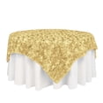 thumbnail image 6 of Efavormart 72"x72" Champagne 3D Rosette Satin Table Overlay, Square Tablecloth Topper, 6 of 10