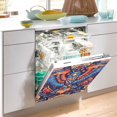 thumbnail image 2 of Yayeee Magnetic Dishwasher Cover for The Front Decoration Home Kitchen Machine Sticker Protector, Blue Abstract Eagle, 2 of 6