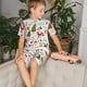 thumbnail image 4 of Balery Snowflakes Santa Claus Conjunto de Pijama Infantil de Manga Corta con Estampado – Ropa de Dormir de Algodón Suave-Medium, 4 of 6