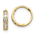 thumbnail image 1 of 14K Yellow Gold Madi K CZ Children's Hinged Hoop Earrings, 1 of 2