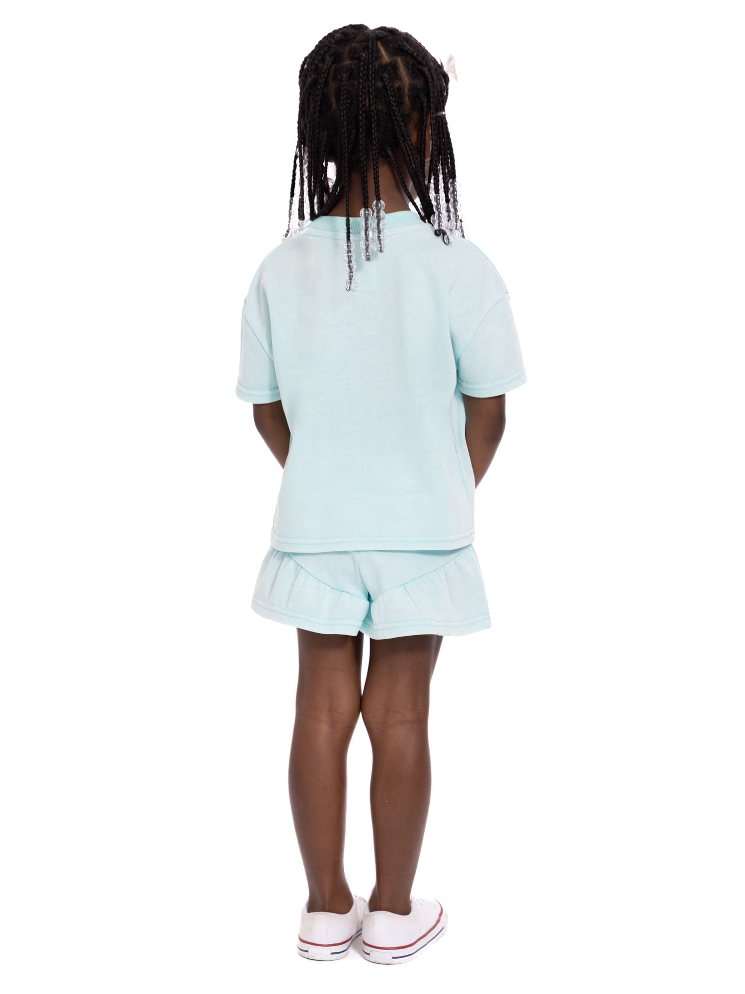 Frozen Toddler Girls' Short Sleeve Graphic Tee and Matching Ruffle Shorts Set, 2-Piece, Sizes 12M-5T