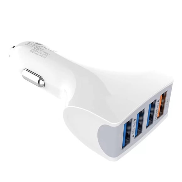 Cargador de coche de 4 puertos Carga rápida 3.0 Adaptador de carga rápida USB Inteligentephones Cargador automático de protección múltiple