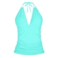 thumbnail image 3 of Women'S Tankini Swimsuits Tankini Top No Bottom V Neck Swim Top Bathing Suit Top Mint Green Modest Swimsuits For Women, 3 of 3