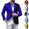 thumbnail image 2 of guisaled Mens Blazers Dressy Casual Slim Fit Lightweight Sport Coats Color Block One Button Notch Lapel Suit Jackets Office Business Work Jacket, 2 of 3