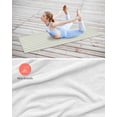 thumbnail image 4 of Boho Sage Green Stripe Yoga Towel for Hot Yoga Non Slip, Abstract Geometric White Minimalist Yoga Mat Towel Absorbent Yoga Sweat Towels Microfiber Hot Yoga Blanket for Bikram Pilates 26"x74", 4 of 7