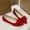 Red, variant on Tawop Women's Shoes Walking Work Casual Flat Womans Shoes Pointy Toe Floral Candy Colors