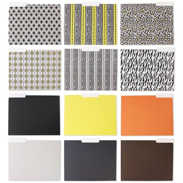 Decorative File Folders Set, 12Pack Letter Size File Folders, 6 Tribal