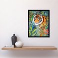 thumbnail image 2 of Jungle Tiger Flowers Leaves Folk Art Art Print Framed Poster Wall Decor 12x16 inch, 2 of 5