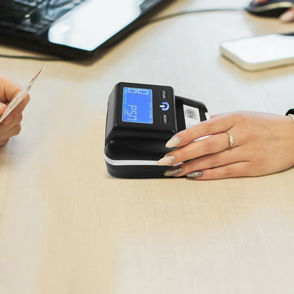 Portable Counterfeit Bill Detector and Bill Counter for USD/EUR, UV, MG, IR, Image Detection, HD Display – Efficient and Compact with 1-999 Bills Counting