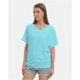thumbnail image 2 of Women's V Neck Tunic Tops Short Sleeve T Shirts with Side Shirring Ruched Blouse Shirts, 2 of 4