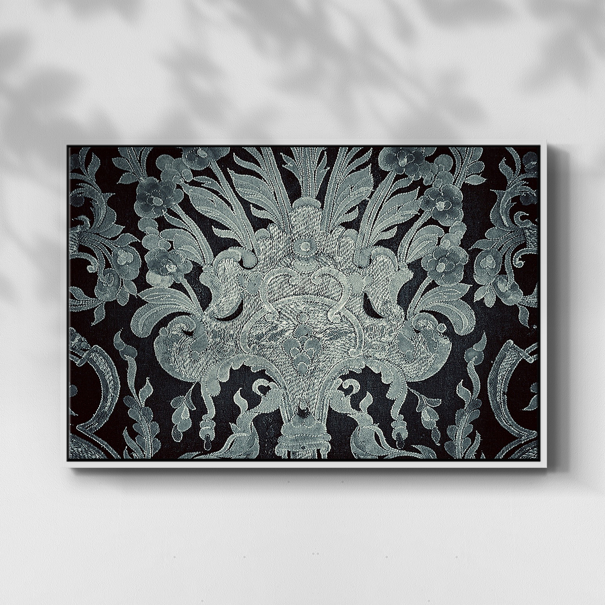 Vintage Abstract Print-XXVI Framed in White Wood Gallery Wrapped Canvas 27 in. x 41 in.