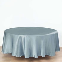 Efavormart 108 Inch Satin Round Tablecloth, Washable Linen Table Cover, Decorative Silky Fabric for Wedding, Party, Banquet Events - Dusty Blue