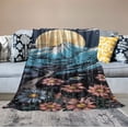 thumbnail image 2 of HENGT Boho Throw Blanket for Couch, Soft Cozy Warm Flannel Bed Blankets for Adults, Lightweight Decorative Sun and Moon Mountain Sunflower Throw Blanket for Travel, Picnic, Camping, 2 of 6