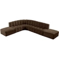 thumbnail image 4 of Meridian Furniture Arc Brown Velvet Modular Sectional, 4 of 12