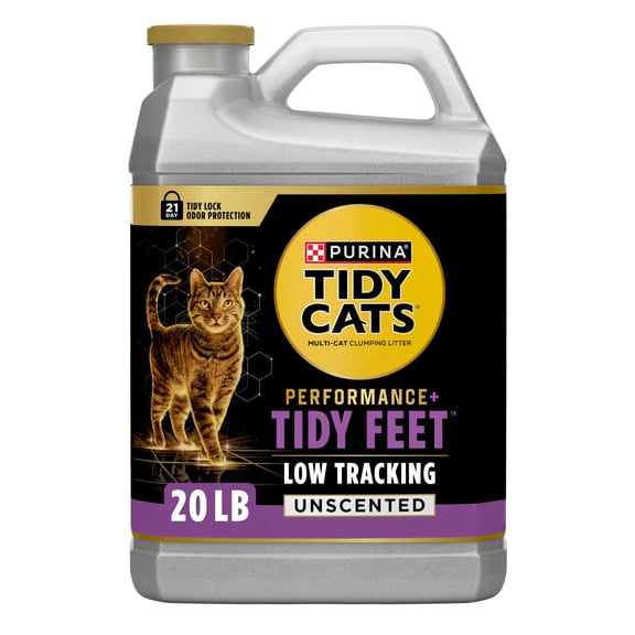 Purina Tidy Cats Tidy Feet Low Tracking Cat Litter, Unscented, 20 lb Jug