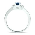 thumbnail image 2 of SZUL Women's Sapphire and Diamond Half Moon Ring in 10K White Gold, 2 of 5
