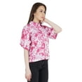 thumbnail image 4 of Moomaya WoMen's Printed Top Collar Neck Button-Down Shirt Short Sleeve Tunic, 4 of 8