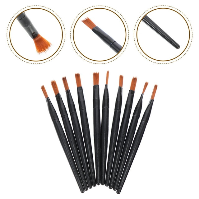 HOOWIFFY 100Pcs Portable Lip Brush Set with Black Artificial Fiber for Precise Lip Makeup Application