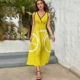 thumbnail image 6 of Stylised Racing Bike | White Yellow Sleeveless Dress party dresses women Dress woman clothes, 6 of 7