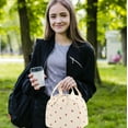 thumbnail image 4 of Lunch Bag for Women, Cute Corduroy Insulated Lunch Box for Work School Picnic (Strawberry Beige), 4 of 9