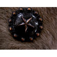 Lot De 6 Conchos Ronds Pour Selle Western - Pierres Rouges, Fabriqués En Inde, Neufs