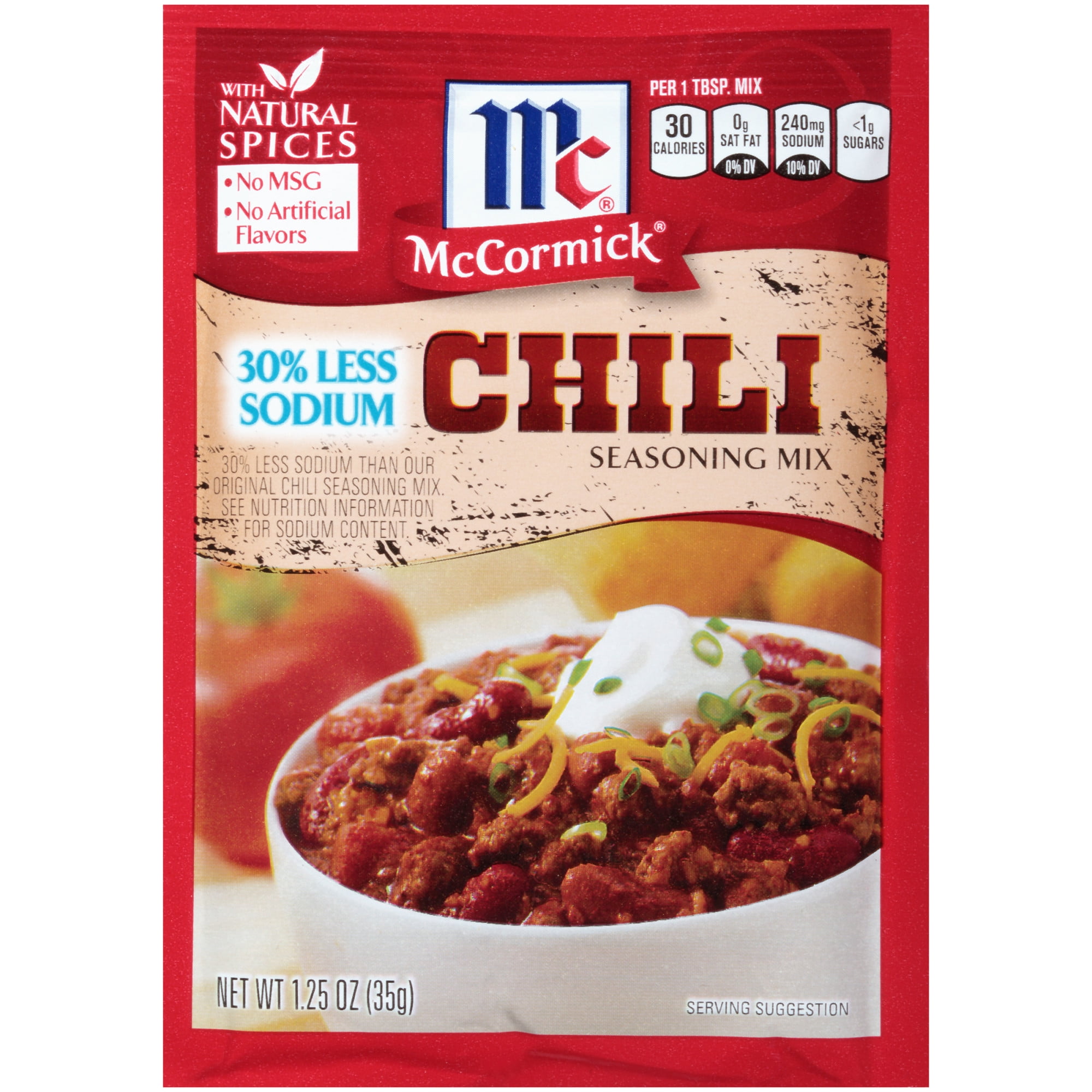 McCormick Less Sodium Chili Seasoning Mix, 1.25 oz