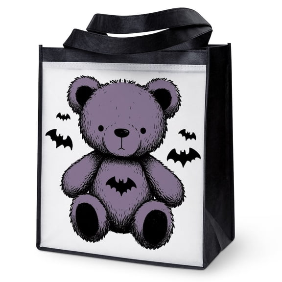CafePress - Batty Bear Purple - 12"x 13", 100% Recycled, Reusable Grocery Bag