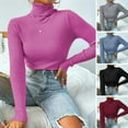 thumbnail image 1 of Turtleneck Long Sleeves Ribbed Thick Women Knitwear Winter Solid Color Slim Fit Warm Pullover Sweater, 1 of 7