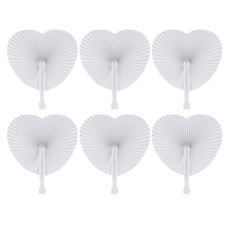 

Frcolor Fan Fans Folding Paper Hand Wedding White Handheld Heart Chinese Party Blank Round Folded Diy Foldable Taichi Art Held