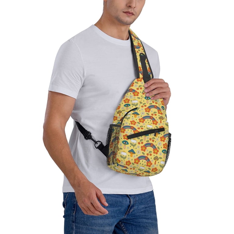 LGBT Rainbow Animal Sling Bag - Crossbody Chest Daypack, Polyester, Adjustable Strap For Travel Hiking Shopping