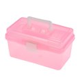 thumbnail image 2 of Clear Plastic Art Storage Box Watercolor Oil Painting Supplies Multipurpose Case Portable for Artists Students, 2 of 8