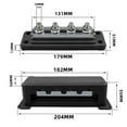 thumbnail image 6 of Power Distribution Block, Junction Block, 600 Amp Rating with Cover, 4x 3/8" Terminal Block Busbar for Truck RV Boat Marine Black, 6 of 8