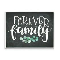 Stupell Industries Forever Family Motivational Phrase Green Eucalyptus Plant, 30 x 24, Design by ND Art