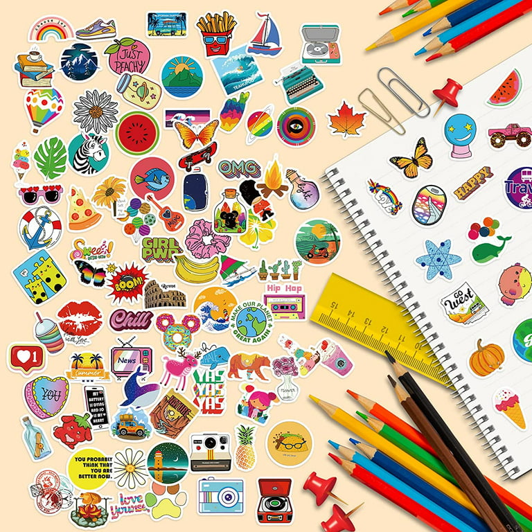 600Pcs Phone Case Waterproof Small Sticker Packs for Laptop, Water Bottle, Cup, Notebook, Vinyl Decals for Kids, Teens, Adults