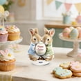 thumbnail image 5 of C Easter 2D Bunny and Egg Rotating Acrylic Decoration Spring Table Centerpiece With Spinning Base Style C 8 Inches, 5 of 6