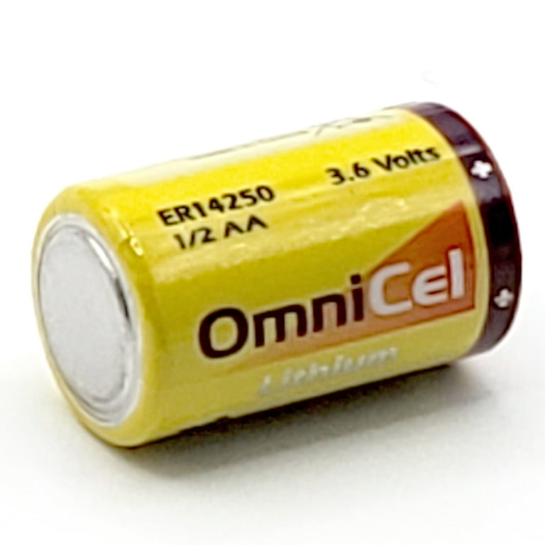 2x OmniCel ER14250 3.6V 1/2AA Lithium Standard Battery Button Top AMR  Backup 